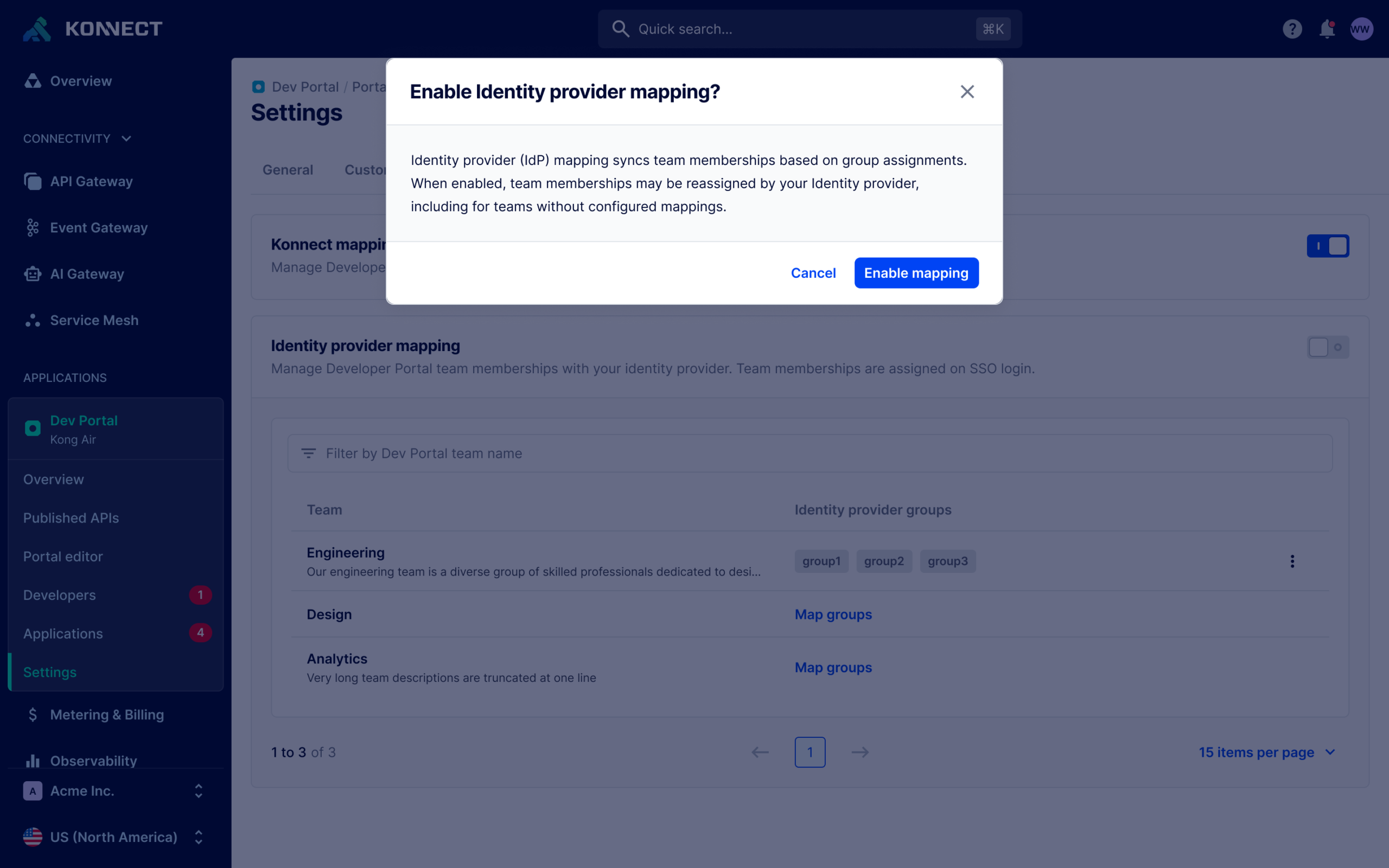 Enable IdP Mapping - Membership Replacement Warning
