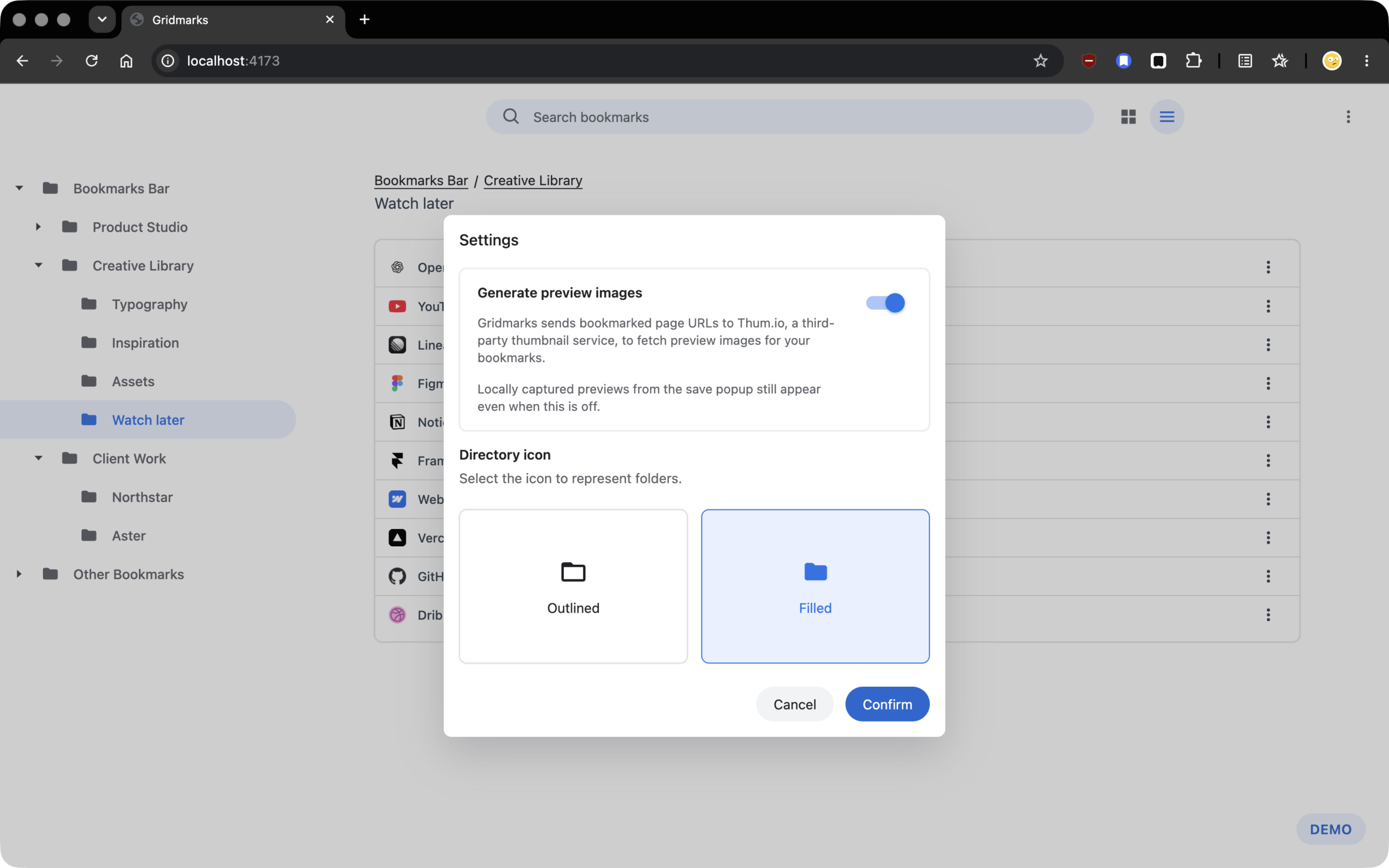 Users can turn off third-party preview generation while keeping locally captured images, and choose the folder icons they prefer.